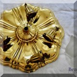 D15. Brass flushmount ceiling light fixture with glass shades. Circa 1890's. 18”w - $145 